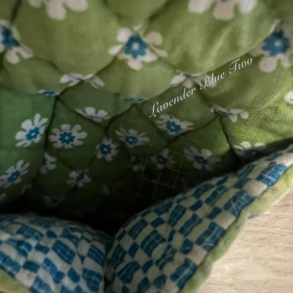 Vintage VERA BRADLEY Green Apple 2004 Drawstring 2 Pocket S Backpack Floral USA main image 6